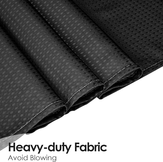 MitoVilla Black White Waffle Small Stall Shower Curtain 36 x 72, Half Size Fabric Narrow Shower Curtains for Bathroom Decor, 36 inch Weighted Shower Curtain Set with Plastic Hooks, Black Ombre