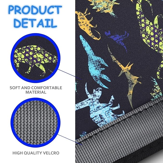 YR Seat Belt Cover for Kids, Soft Comfort Seat Belt Cushion for Children, Cute Cartoon Pattern Car Seat Belt Pads Cover for Girls and Boys, 1 Pack (Dino)