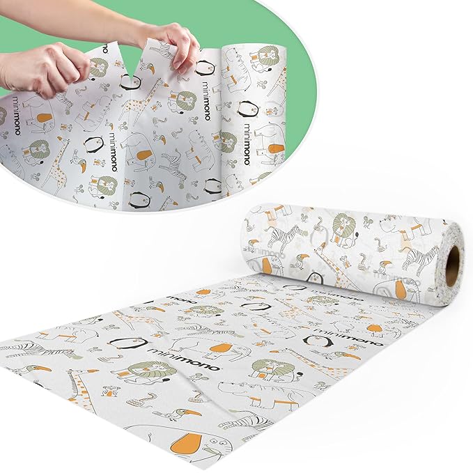 Baby Splat Mat for Under High Chair - 30 Pcs Disposable and Waterproof Splash Mats - 40"x47" Multipurpose Activity Mat for Picnic, Arts and Crafts - Baby Led Weaning Supplies (Penguins)