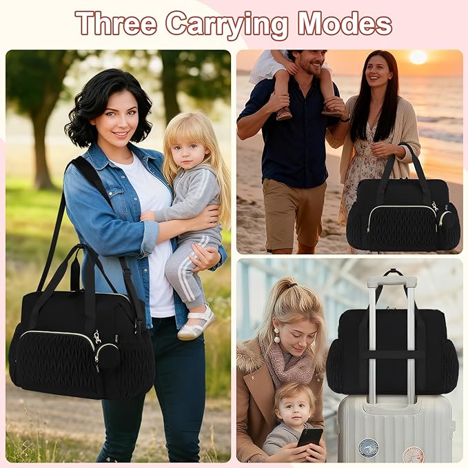 Yorige Diaper Tote Bag for Baby 6pcs, Large Mom Hospital Bags with Changing Pad Pacifier Case for Labor Delivery Boy Girl