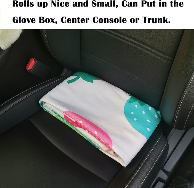 LoyaGour Car Seat Cover Protector Front Seats,for Gym Workout,Running,Swimming,Beach and Hiking,Waterproof Sweat Towel Bucket Seat Covers for Cars SUV Trucks (Strawberry, 1Pcs)