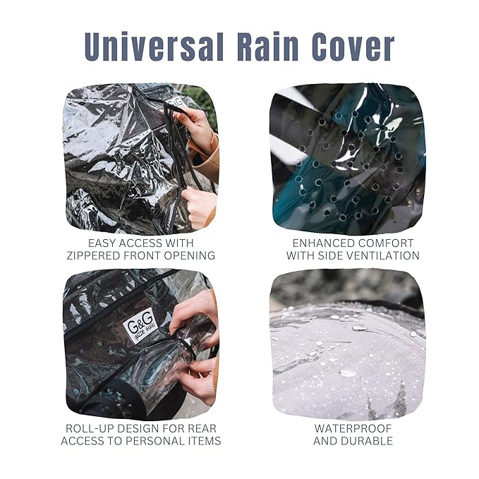 guzzie+Guss Universal Stroller Rain-Cover (Weather Shield), Clear, Well Ventilated, Waterproof Raincover Features Unique Zipped Front Opening, Fits Most Brands of Strollers incl Full-Sized and Jogger