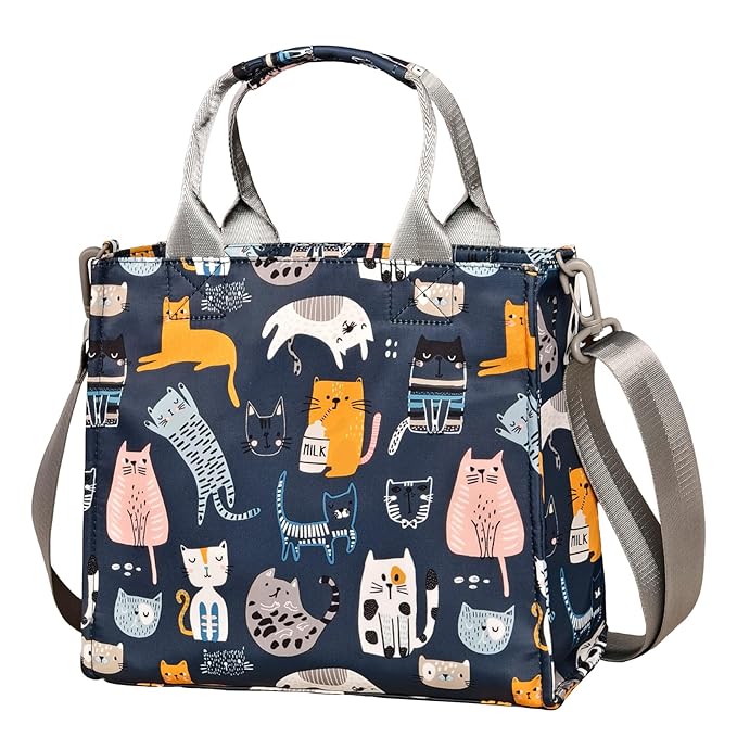 PHEBEN Small Diaper Bag Tote Waterproof Travel Mini Diaper Bag Multi-Function Baby Handbag Crossbody Purse(Cat Paradise)