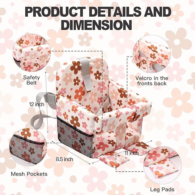 Shopping Cart Cover for Baby &High Chair Cover, Padded with Detachable Strap & Thigh Pad, Machine Washable, Padded Toddler Shopping Cart Cover Grocery Cart Cover (Floral)