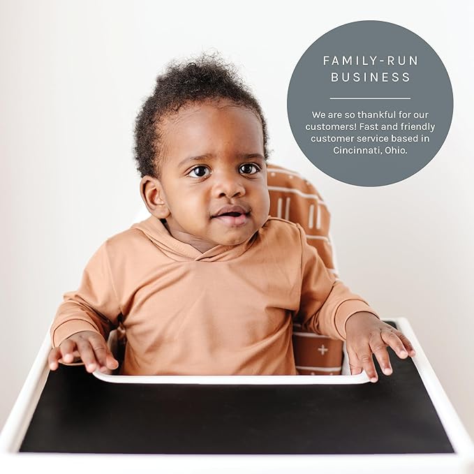 Yeah Baby Goods Placemats Compatible with IKEA Antilop High Chair (Cinder Black) - Slip-Resistant & Food-Grade Silicone High Chair Mat - Easy Clean HighChair Accessory
