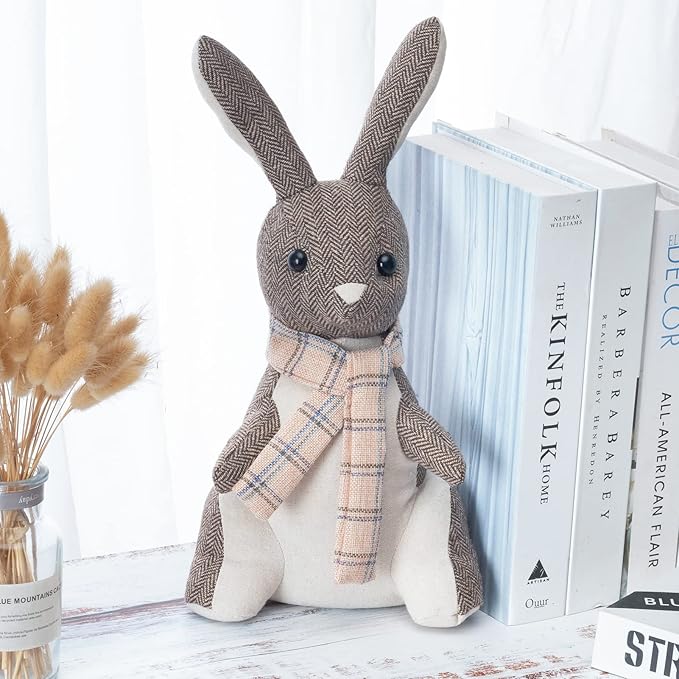 Marwood Cute Door Stopper Decorative Door Stops for Home and Office, Rabbit Weighted Interior Doorstop Fabric Stuffed Animal Door Stopper Floor Decorative