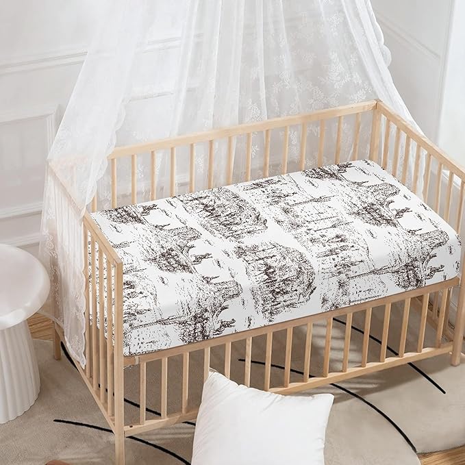 Cowboys Fitted Crib Sheet for Boys Girls Southwest Cowboy Baby Sheet for Standard Crib and Toddler Western Desert Nursery Bed Mattress Sheets 28"x52"