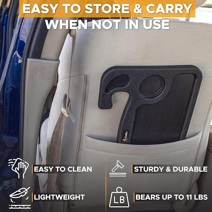 EcoNour Steering Wheel Desk Tray Compatible for Ford F150 2015-2020 | Car Laptop Mount Tray with Pen Holder | Food & Drink Holder | Multipurpose Travel Car Accessories