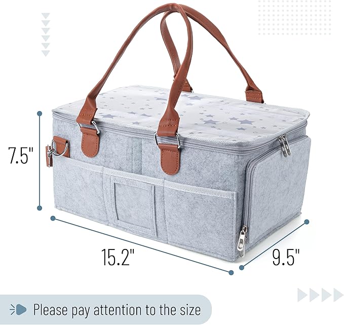 Mr. Pen- Baby Diaper Caddy Organizer with Lid, Baby Organizer, Diaper Caddy with Lid