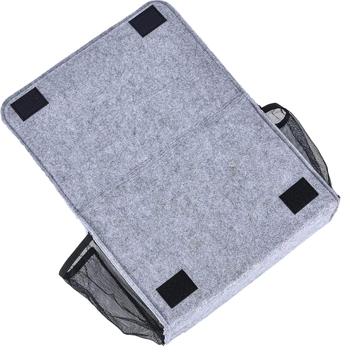 Zafit Bedside Caddy, Large Size Bedside Storage Organizer Bedside Organizer Caddy for Magazine Remotes Phone (13.4'' x 18.1'' Plus Size, Light Grey)