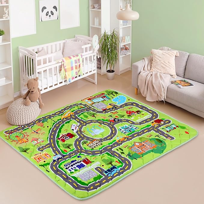 Baby Play Mat, Toodler Floor Mat 59 x 71 inch, Extra Thick Foam Non-Slip Washable,Crawling Cushion for Tummy Playing