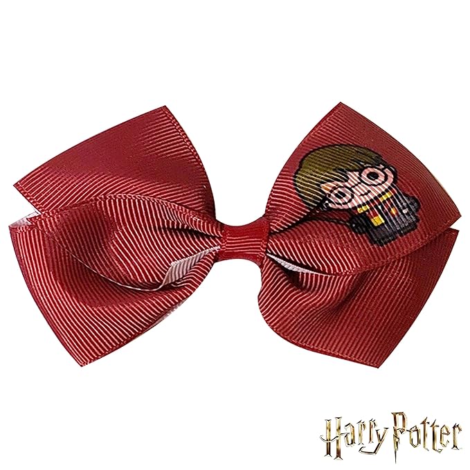 Harry Potter Hair Bows - Hair Accessories Gift Set - 7 Pcs 4 Inch Bundle - Hair Bows for Girls - Different character on each clip - Alligator Clip - Ages 3 +