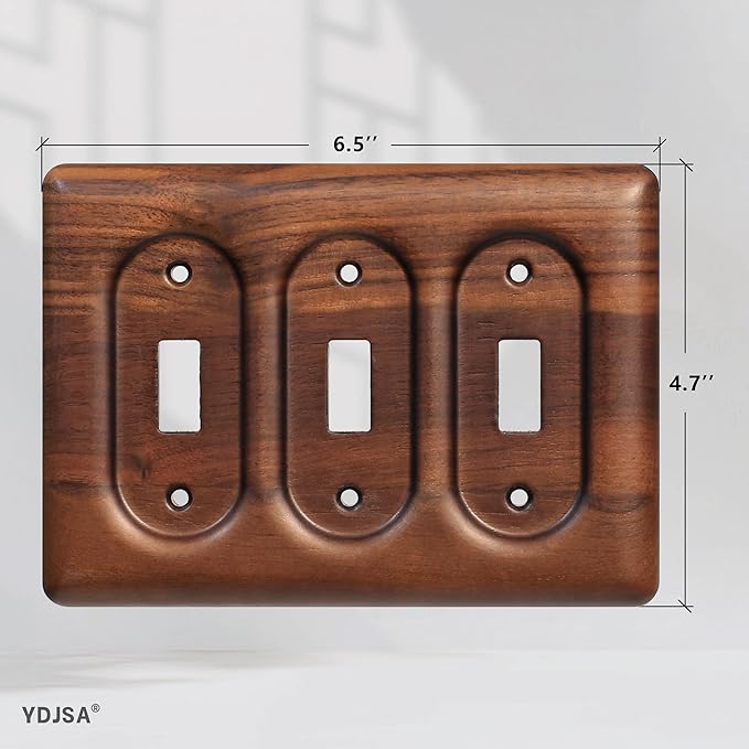 2-Pack Triple Toggle Light Switch Cover Plate, 3-Gang Light Switch Wall Cover for Decorative and Functional Home Accents