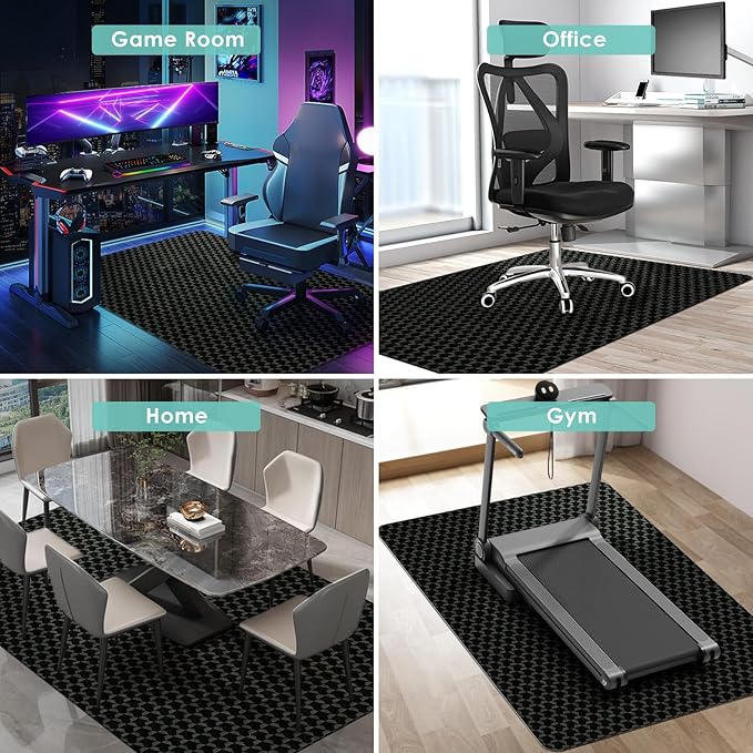 Vicwe Office Chair Mat for Hard Floor, 60"x46" Anti-Slip PVC Computer Chair Mats for Gaming, Easy Glide for Chairs, Multi-Purpose Floor Protector Desk Chair Mat for Home Office