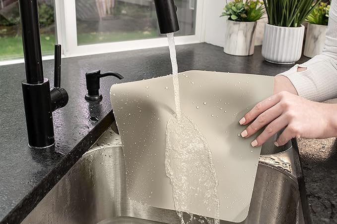 GASARÉ, Placemats Set of 4, Silicone Placemats, Table Mats, Non-Slip, Easy to Clean, Heat Resistant, Flexible, 20% Thicker, 16 x 12 inches x 1.1mm, Taupe