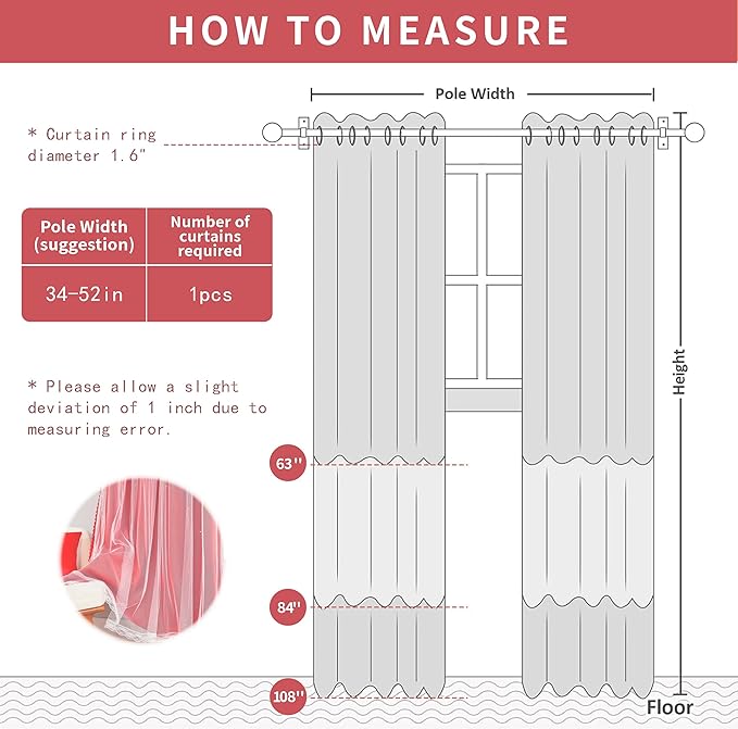 XiDi Blackout Curtains for Bedroom Windows - Unicorn Pattern for Girls & Kids Room, Living Room - 63x52 Inches, 2 Panel, Red