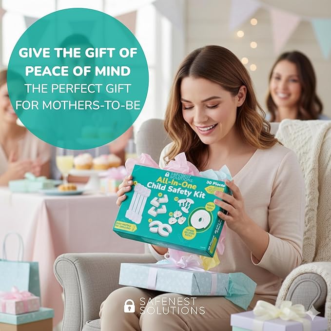 SafeNest All-in-One 30pc Child Safety Kit, Ultimate Bundle, No Drilling Easy Install, Home Baby Proofing Essentials, Corner Guards, Outlet Covers, Cabinet Locks, Door Stops