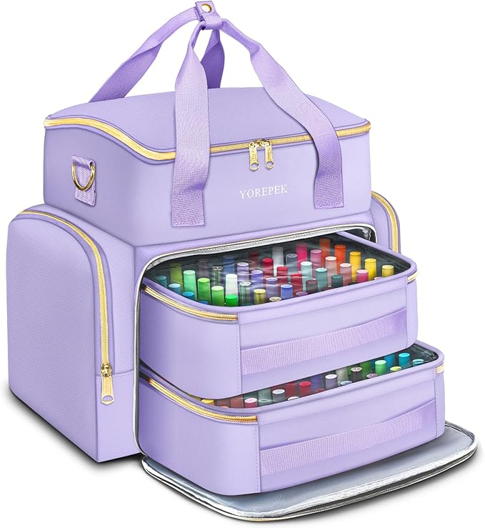 YOREPEK Extra Large Nail Polish Organizer Case Holds 96 to 100+ Bottles (15ml/0.5 fl.oz) UV lamp, Gel Polish Travel Case Bag with 2 Removable Pouches Fits Nail Suppiles, Gift for Manicurist, Purple