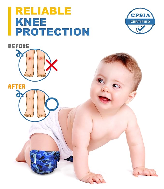Simply Kids Baby Crawling Knee Pads (2 Pairs), Rodilleras para Bebe - Comfortable Knee Protector for Toddler, Infant, Girl, Boy, Crawler