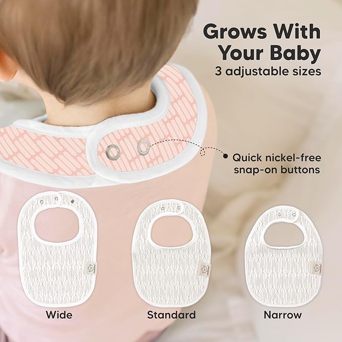 8-Pack Organic Baby Bibs for Boys, Girls - Soft Cotton Drooling and Teething Bibs for Baby Girl & Boy, Extra Absorbent, Easy to Clean & Put On for Toddler, Newborn, Infant 0-24 Months (Prism)