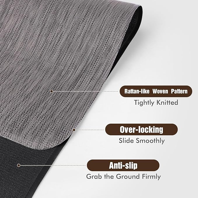 Blvornl Office Chair Mat for Hardwood Floor, 45"x 53" Desk Chair Mat for Hard Wood and Tile Floor, Large Anti-Slip Hard Floor Protector Rolling Chair Mat, PVC Mat Desk Rug for Office Home, Dark Grey