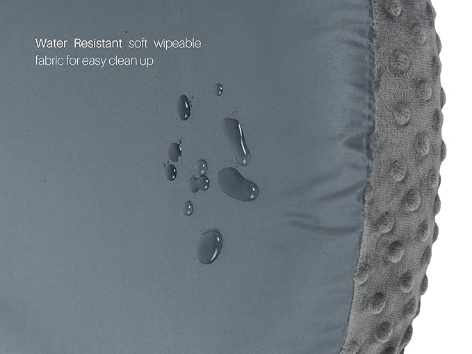 Mila Millie Water Resistant Removable Cover for Newborn Lounger | Minky Sensory Touch Slipcover for Baby Floor Seat | Premium Quality Soft Wipeable Fabric | Hypoallergenic (Stone)