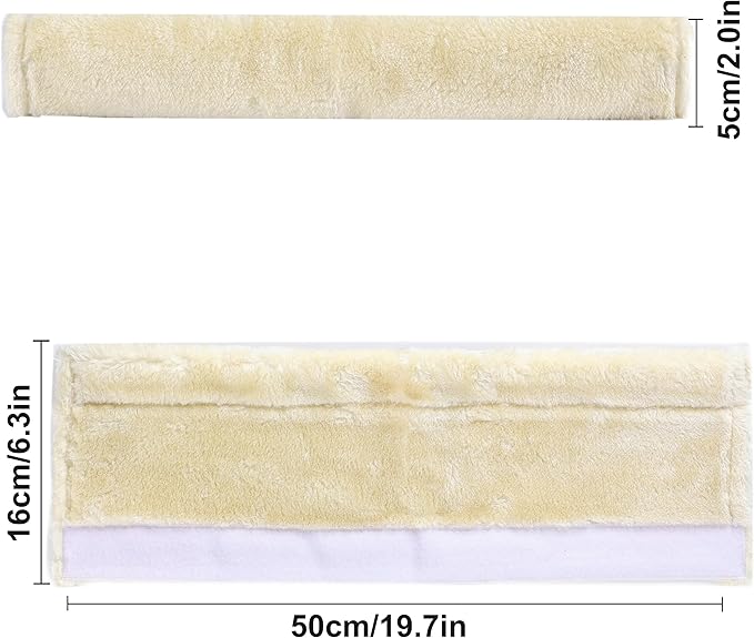 Amooca Soft Faux Fur Universal Fit Seatbelt Cover Car Truck SUV Airplane Seat Belt Shoulder Pad for Carmera Backpack Straps Neck Cushion Protector Extra Long 19.7in Beige
