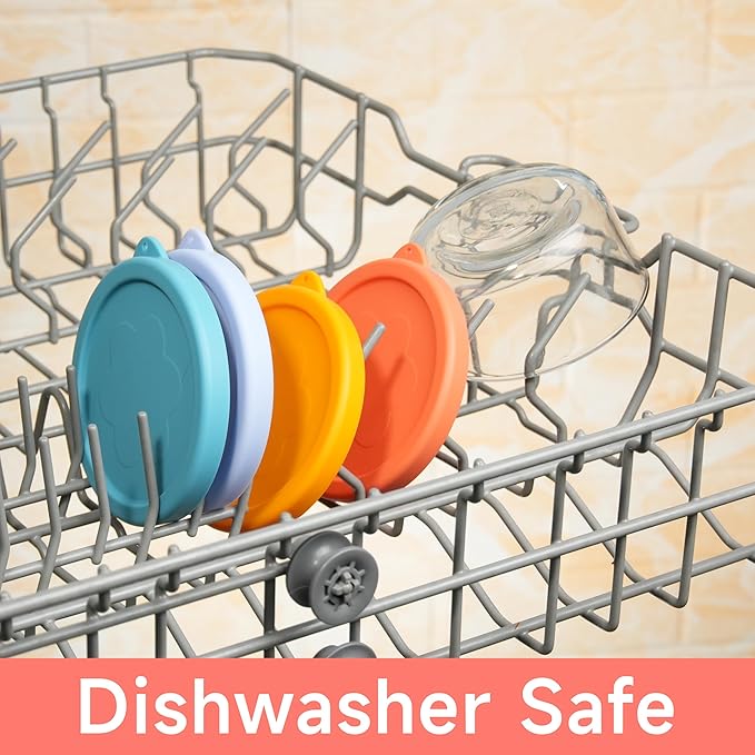 LUVCOSY 2 Cup Silicone Replacement Lids Storage Cover for Anchor Hocking Glass Bowls (Container not Included) 4 Pack Microwave, Dishwasher and Freezer Safe