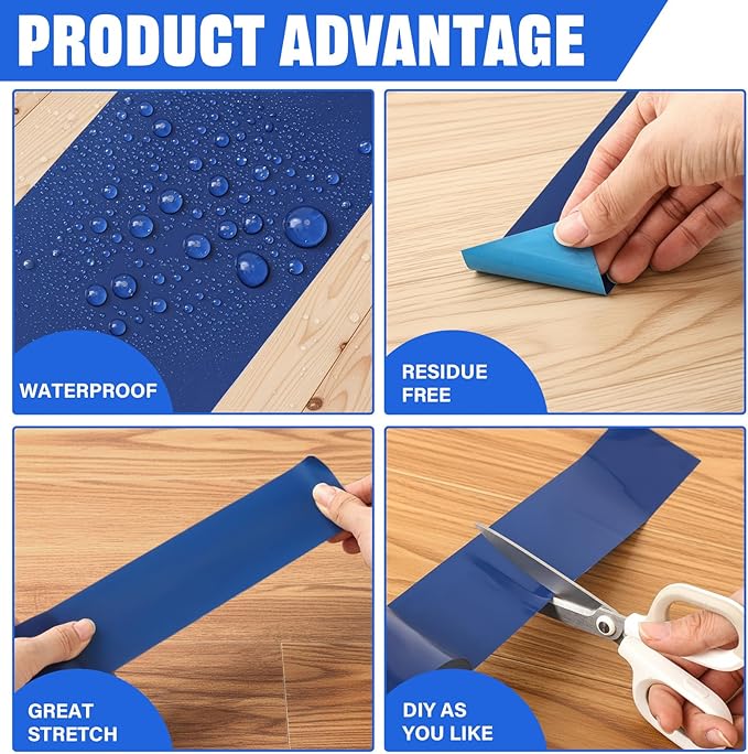 Frienda Floor Vinyl Tape 1/2inch Floor Marking Court Tape Outdoor Playing Field Marking Equipment for Social Distancing Gyms, Athletics, Equipment