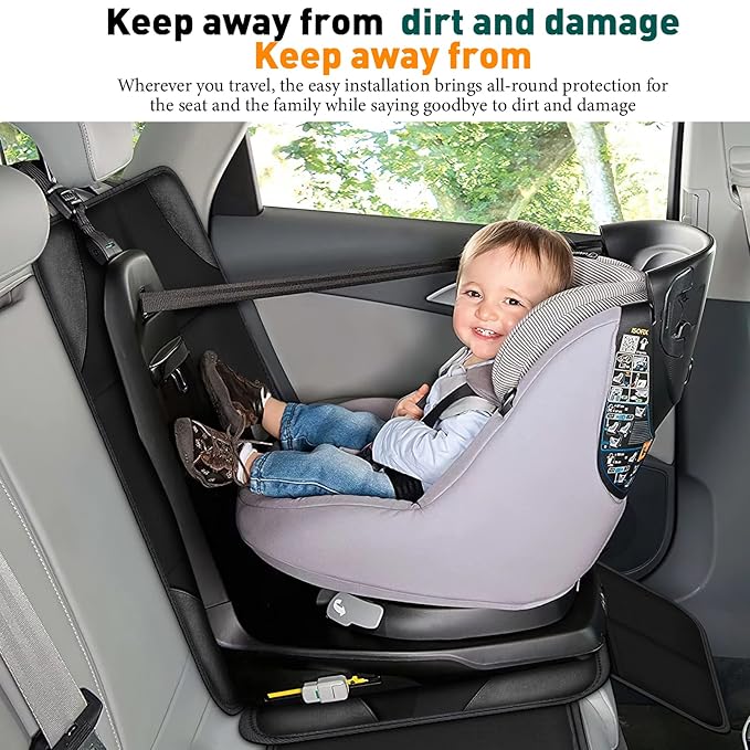 Bacgnyer Car Seat Protector, 1 Pack of Seat Protectors, Thickest Padded 600D Fabric Padding, Waterproof, Durable, Anti Slip Backing, Child Seat Protection, Suitable for Babies, Toddlers