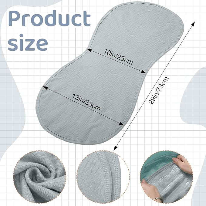Hahafelt 3 Pcs Changing Pad Liners Fits in Peanut Shape Changing Pad Waterproof Diaper Mats Organic Cotton Peanut Mats are Warm on a Baby's Back, Washable Reusable(Wild Duck,Blue)