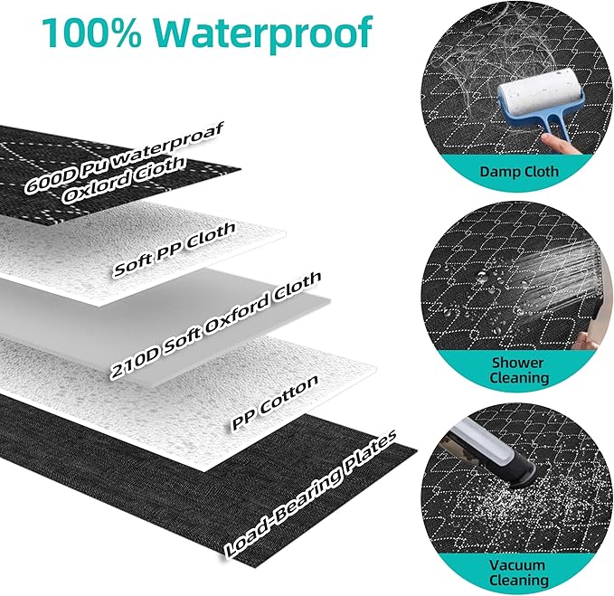 Back Seat Extender for Dogs Premium Waterproof Dog Seat Cover for Back Seat- Heavy-Duty Non-Slip Bench Protector Split Bench Access & Safety Leash Anchor Universal SUV/Truck/Car Fit