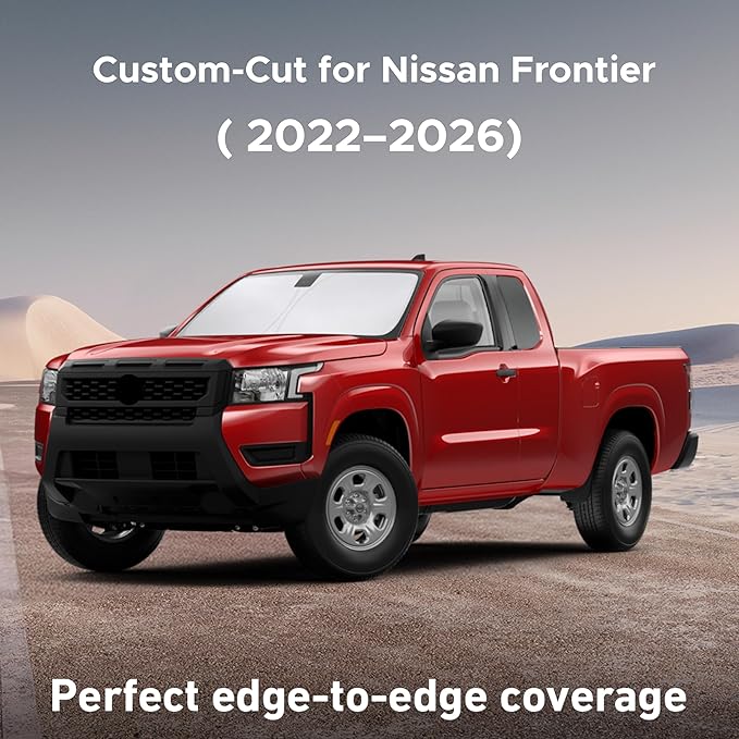 EcoNour Windshield Sun Shade for Nissan Frontier 2022–2023 2024 2025 2026 | Car Sun Shade Windshield & Window Shade | Sun Shade for Car Windshield | Foldable Windshield Cover with, Car Accessories