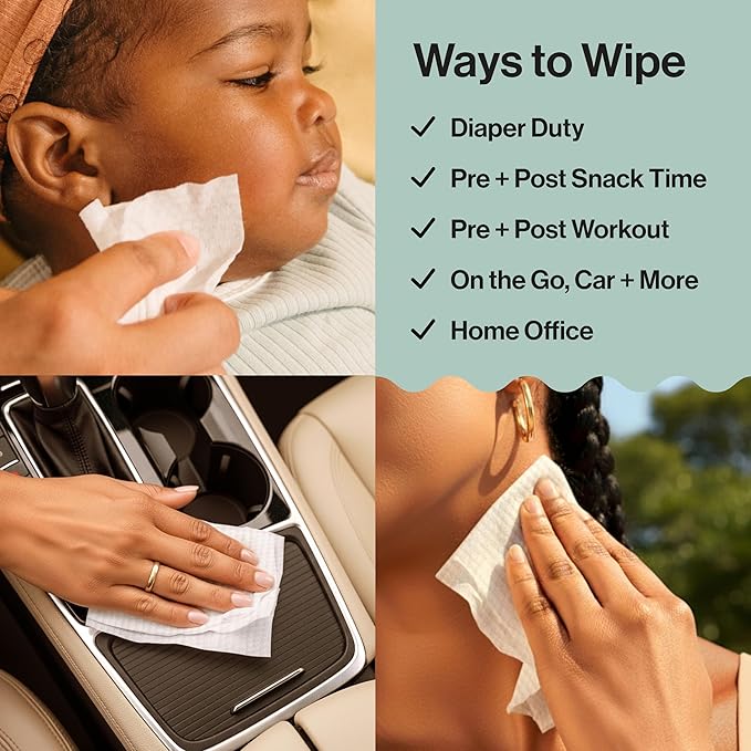 The Honest Company Hypoallergenic Multi-Use Baby Wipes for Sensitive Baby Skin, Pattern Play, 60 Count (Pack of 12)