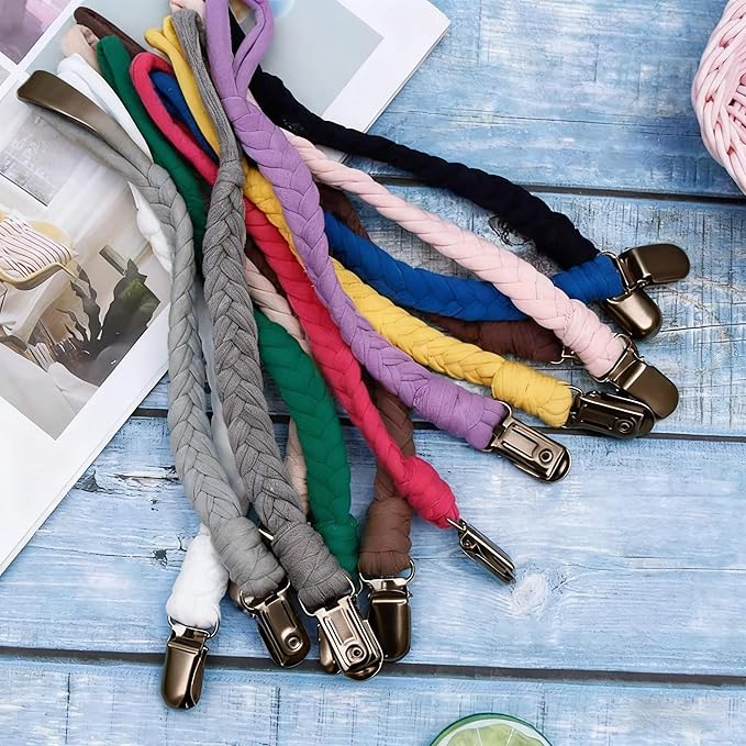 25 PCS 1" Suspender Clips Metal Pacifier Clip Holder for Pacifiers DIY Baby Girl Toy Bibs Garter Making Supplies (Gunmetal, Bulk)