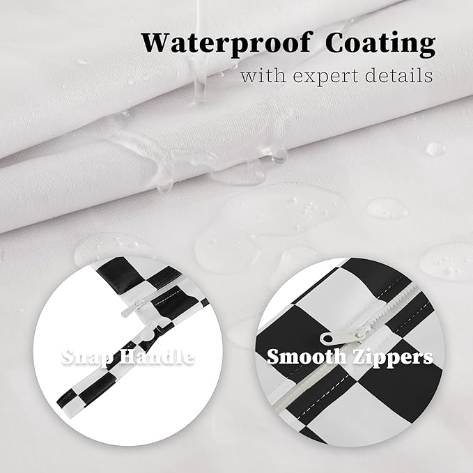 Ohocut Black Checkered Waterproof Wet Dy Diaper Bag for Baby Essentials, Travel, Swimsuit, Beach Bag Accessories, Aesthetic Trendy Cute Toddler Baby Cloth Bag Pouch, Pack of 2