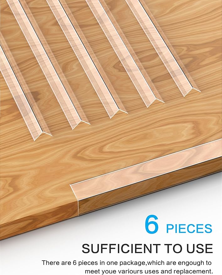 6PCS Clear Self-Adhesive Wall Corner Protectors，Corner Guards & Edge Protector for Wall Door Frame Cabinet Baseboard & Door, Table, Stair (40" X 1.0")