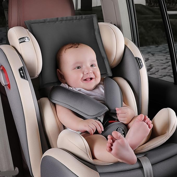 Silky Head Carseat Cover for Baby Satin Car Seat Head Cover Silk Feeling for Babies Headrest Protector for Girls Infant Sleeping Hair Protection 2pcs Pink and Black