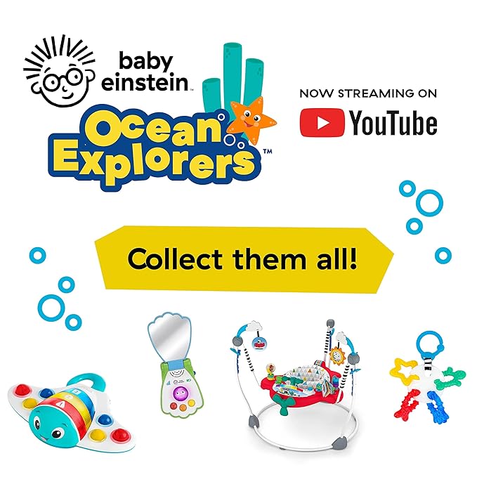 Baby Einstein Ocean Explorers Opus Spin & Sea Suction Toy for Highchair, Lights & Vibrant Colors, Ages 3 Months and up