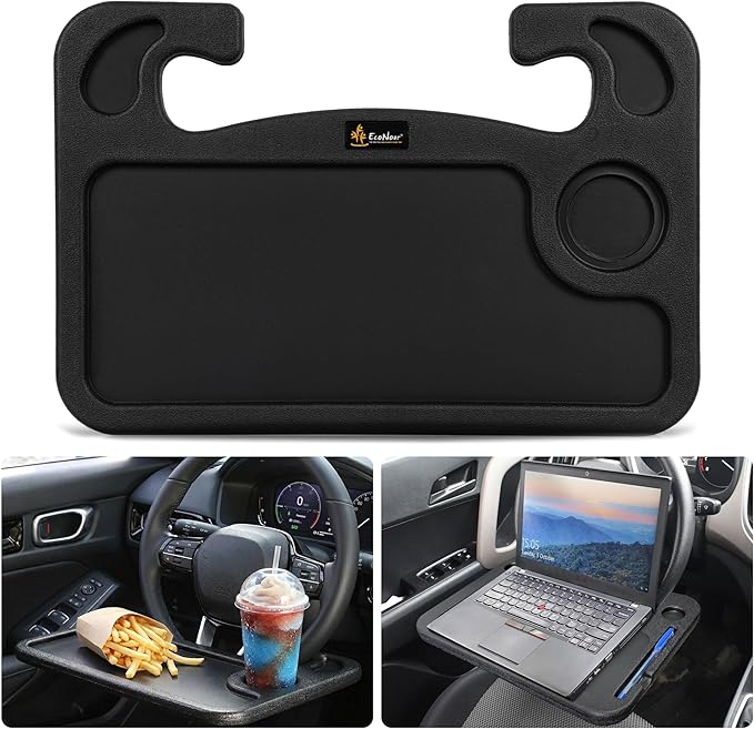 EcoNour Steering Wheel Desk Tray Compatible for Civic Honda 2022-2026 | Car Laptop Mount Tray with Pen Holder | Food & Drink Holder | Multipurpose Travel Car Accessories
