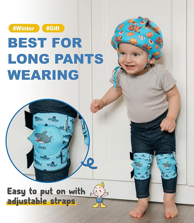 Simply Kids Baby Knee Pads for Crawling (2 Pairs) Rodilleras para Bebe, CPSIA Certified - Infant Knee Protector for Toddler, Girl, Boy, Crawler