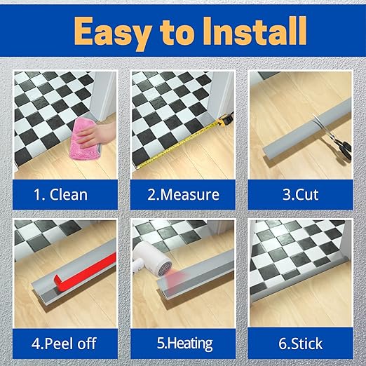 COUKIU 3.28FT PVC Floor Transition Strip, Peel and Stick Molding Trim for Threshold Transitions with a Height Less Than 5 mm/0.2in, Carpet & Floor Edging Trim, Carpet to Tile Transition Strip(Gray)