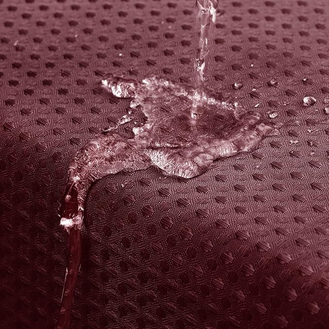 MitoVilla Burgundy Shower Curtain 72 x 78, Wine Red Long Waffle Fabric Shower Curtains for Modern Luxury Bathroom Decor, Heavy Duty Hotel Cloth Shower Curtains 78 inch Long
