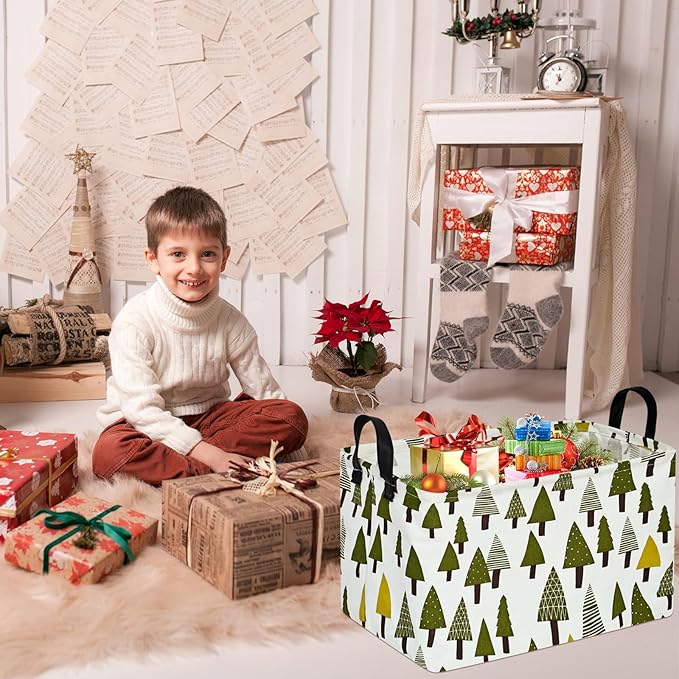 MAIZMZ Kids Xmas Empty Storage Basket Gifts Toys Organizer Nursery Bins for Women Hamper for Organizing Home/Dorm/Kitchen/Pet/Office/Closet/Shelf/Room Decor