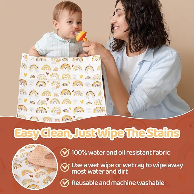 HOMBYS Waterproof Baby High Chair Cover for Restaurtant, Extra Thick & Soft Resuable Baby High Chair Cover for Protecting Wooden or Restaurant High Chair from Messy Meals and Dirty, Durable & Washable
