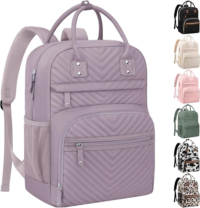 Diaper Bag Backpack for Women Large Capacity with Insulated Pockets Multifunctional Diaper Bags For Baby Girl Boy Waterproof Baby Bags For Mama Maternity Travel Bag Purple