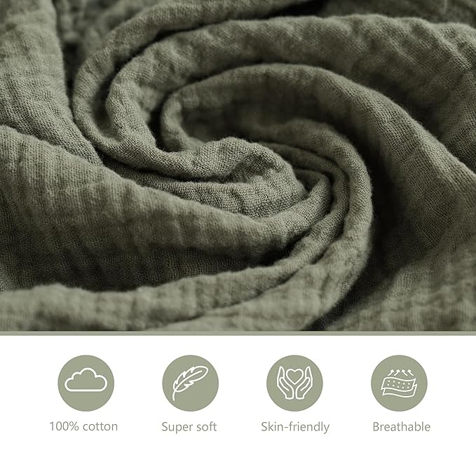 3 Pack Muslin Changing Pad Covers for Girl Boy, 100% Soft Cotton Changing Table Cover, Breathable Baby Nursery Diaper Chang Pad Sheets (Pistachio)