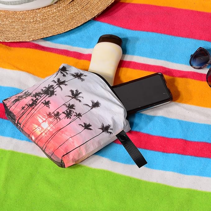 Rolling Nomad Tyvek Zippered Pouch, Wet Swimsuit Bags, Wet & Dry Reversable Pouch, Travel, Toiletry, Pool, Beach Essentials, Waterproof, Summer Must Haves, 11.5x8.5x2 Inch, (Medium)
