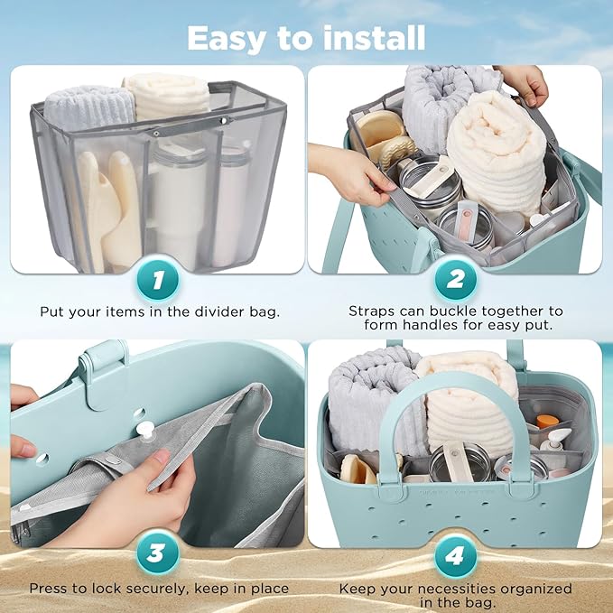 OUTXE Beach Bag Organizer Inserts Compatible with Extra Large Simple Modern Bag Accessories, Lightweight Mesh Insert Divider Pouch for XL Simple Modern Bag, Beach Tote Bag Insert for Organizing