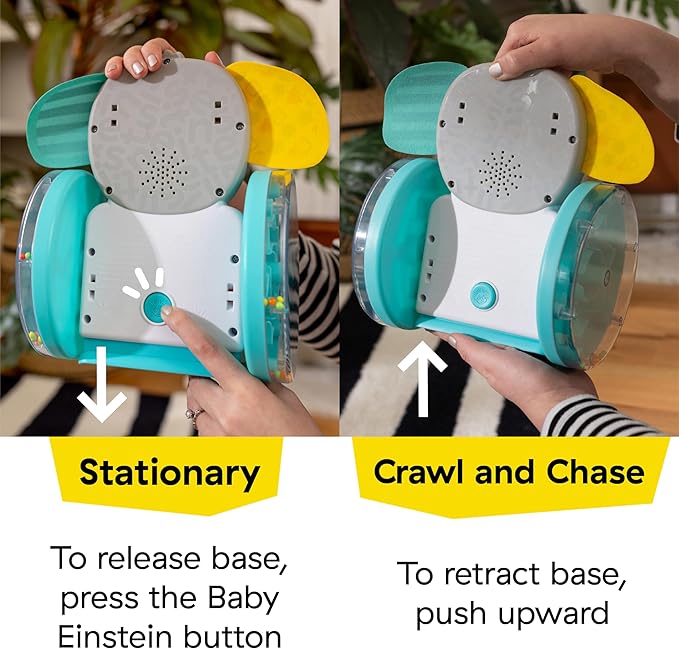 Baby Einstein Chase & Tap Earl Crawling Baby Toy, with Mirror and Music, Ages 6 Months and Up